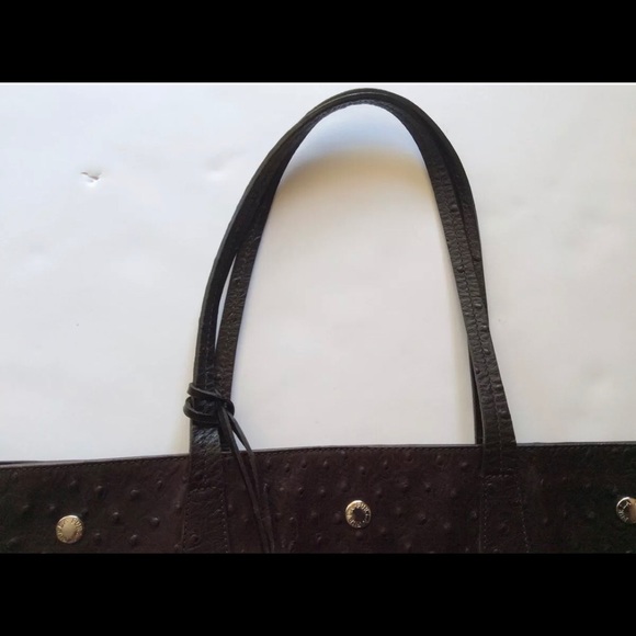 👗SALE Brown Ostrich style Leather, logo charm NWOT- only 2 bundle for 15 % off - Picture 3 of 13